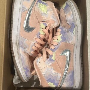 Nike Multicolor High-Top Sneakers with Silver Swoosh